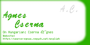 agnes cserna business card